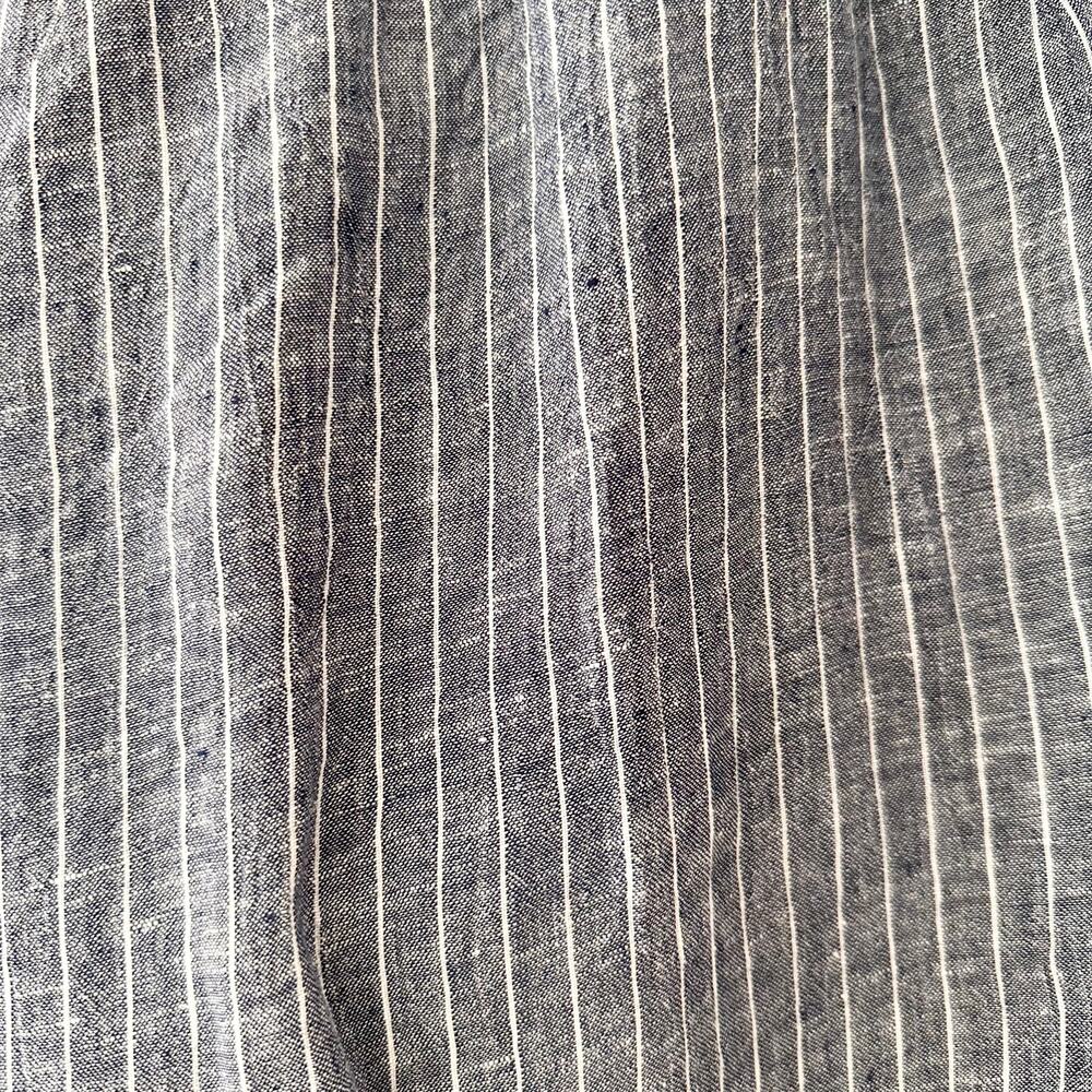 Eileen Fisher Puckered Linen Ocean Stripe Ankle Wide Leg Pants Large Coastal - Picture 7 of 8